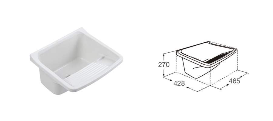 Pileta para lavadero 15 L. de polipropileno 46 cm.