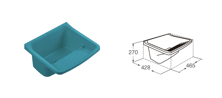 Pileta para lavadero 15 L. de polipropileno 46 cm.