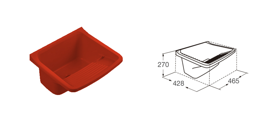 Pileta para lavadero 15 L. de polipropileno 46 cm.