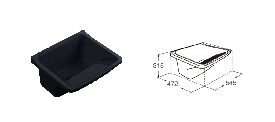 Pileta para lavadero 20 L. de polipropileno 54,5 cm.