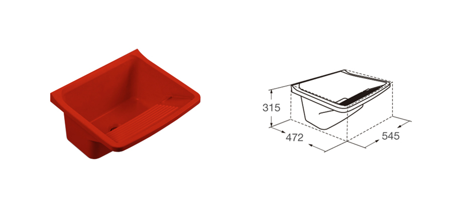 Pileta para lavadero 20 L. de polipropileno 54,5 cm.