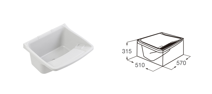 Pileta para lavadero 24 L. de polipropileno 57 cm.