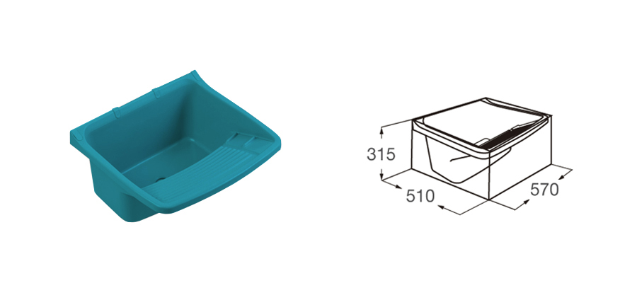 Pileta para lavadero 24 L. de polipropileno 57 cm.