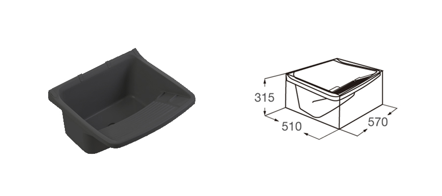 Pileta para lavadero 24 L. de polipropileno 57 cm.