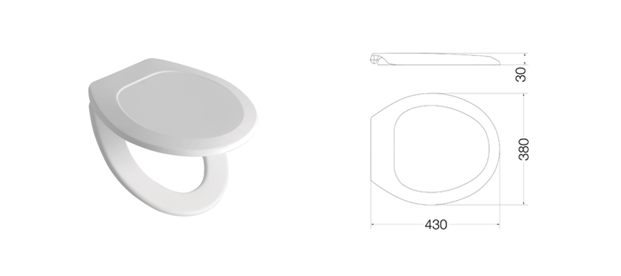 Tapa asiento universal de plastico - Base