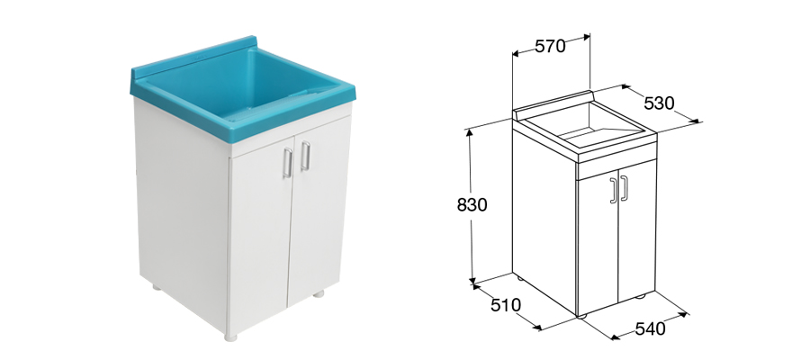 Mueble desarmado para Pileta LP010<br>(sin Pileta)